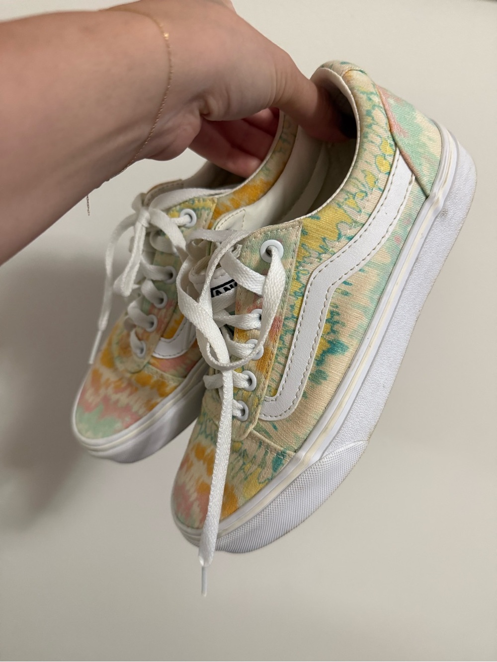 Vans Pastel Tie-Dye Old Skool Sneakers - Mint, Yellow, Peach